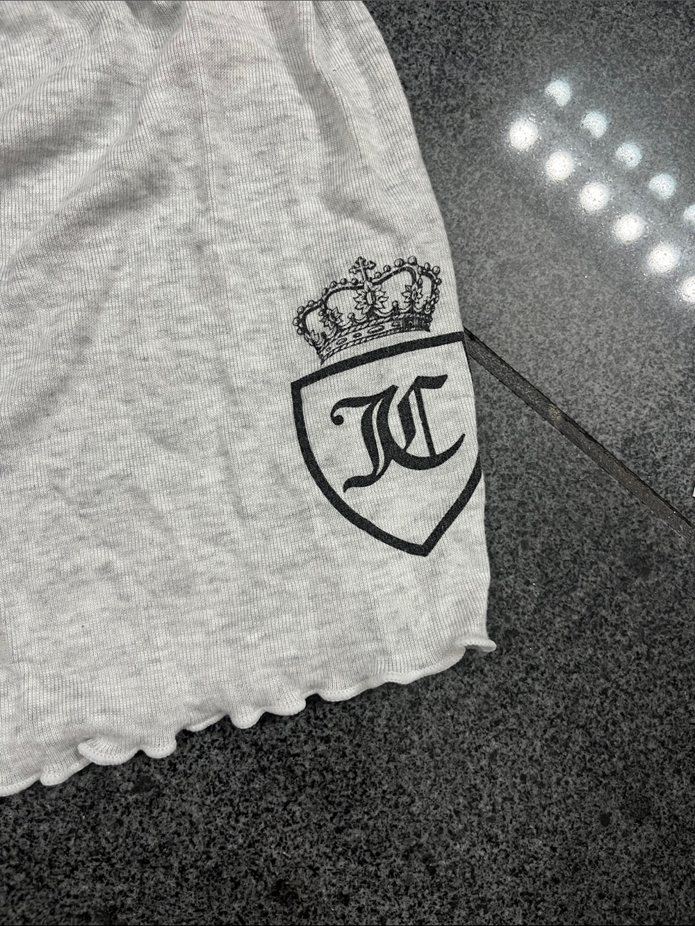 Juicy Couture Light Gray Two-Piece Lounge Set with Crest - Picture 4 of 7
